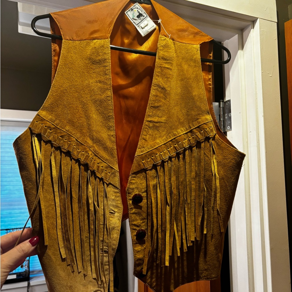 Vintage Western Fringed Suede Vest